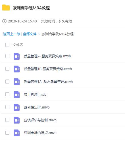 欧洲商学院MBA教程 现代企业高级工商管理人员全套视频培训课程