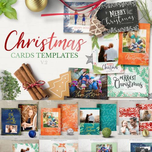 圣诞节主题卡片贺卡明信片相册照片PSD设计素材模板