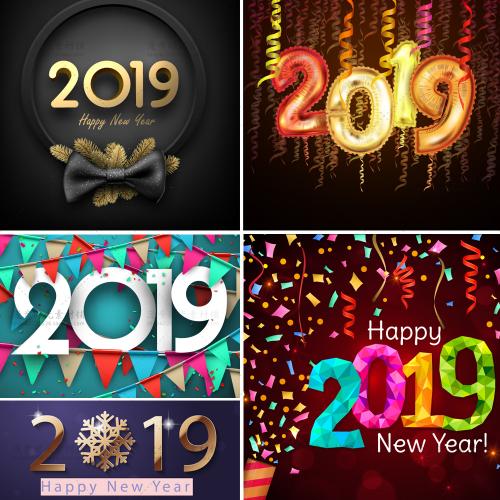 新年春节圣诞节猪年贺卡请柬卡片海报AI矢量设计素材