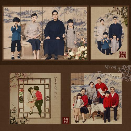 全家福亲子照PSD模板影楼主题相册版面设计后期PS素材