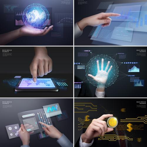 未来科技科幻GUI显示商业宣传海报bannner设计PSd分层素材