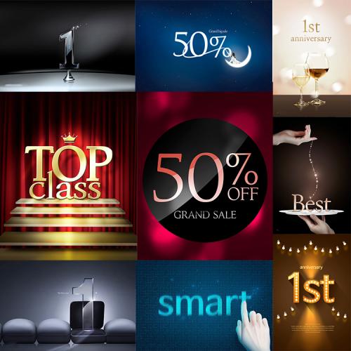 月亮折扣海报舞台TOP荣誉奖品高脚杯酒PSD分层设计素材