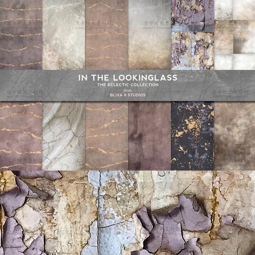 复古腐朽魅力梦幻玫瑰金箔石头纸张纹理背景JPG图片设计素材