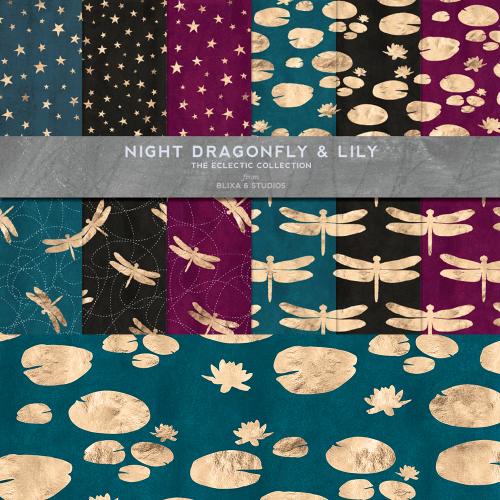 玫瑰金星空荷叶蜻蜓图案纹理背景底印刷包装纸JPG设计素材