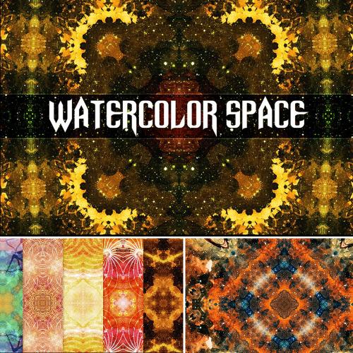 水彩太空创意纹理背景多色绚丽色底纹背景JPG图片素材