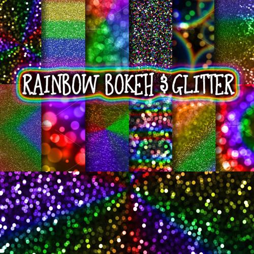 彩虹散景闪耀闪光菜散光背景底纹图案JPG设计素材图片