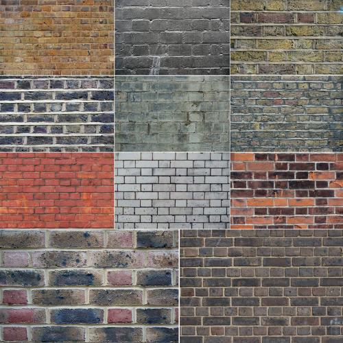伦敦街头复古砖瓦砖墙纹理背景图片背景墙贴图JPG设计素材图