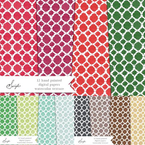 水彩手绘圣诞主题图案纹理包装印刷海报背景JPG设计素材图片