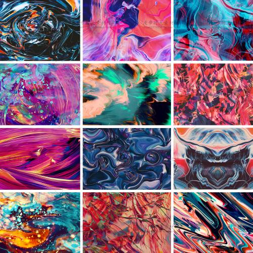 贴图油画颜料油漆彩色晕染底纹背景设计素材图库JPG高清图片