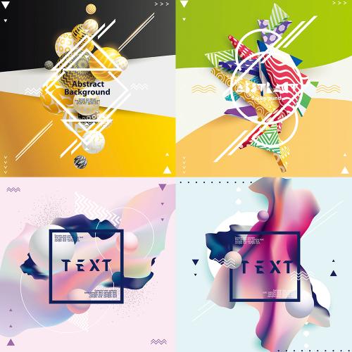 金色圆形立体C4D风抽象渐变蒸汽波海报背景矢量设计素材模板