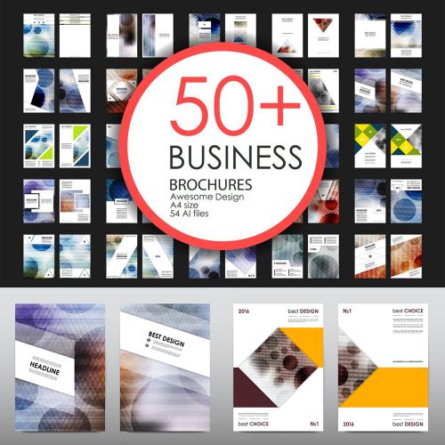 企业宣传小册子封面炫彩几何海报背景DM宣传单EPS设计素材