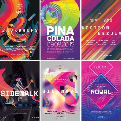 黑色大气国外欧美创意立体3D几何宣传C4D风格海报PSD设计素材