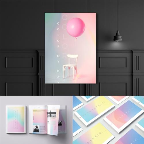 创意潮流荧光炫彩光效渐变海报装饰背景AI矢量图设计素材