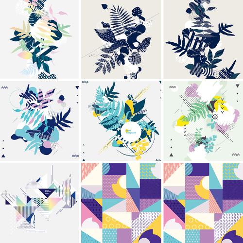 几何多彩排版欧美简约时尚底纹背景元素源文件EPS设计素材