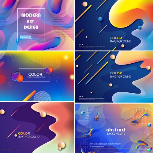 潮流渐变时尚背景抽象化底纹液态海报设计背景AI矢量素材