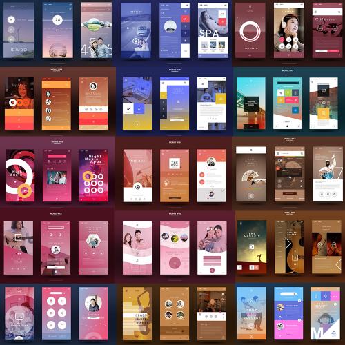 百款手机软件APP界面网页ui主题壁纸启动页PSD分层设计素材