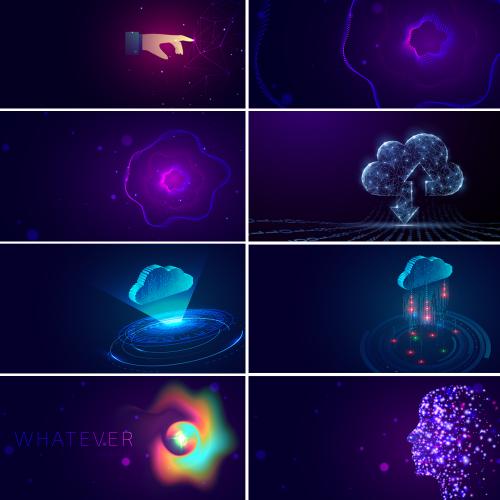 科技元素科技感H5智能未来空间论坛会议背景Ai矢量设计素材