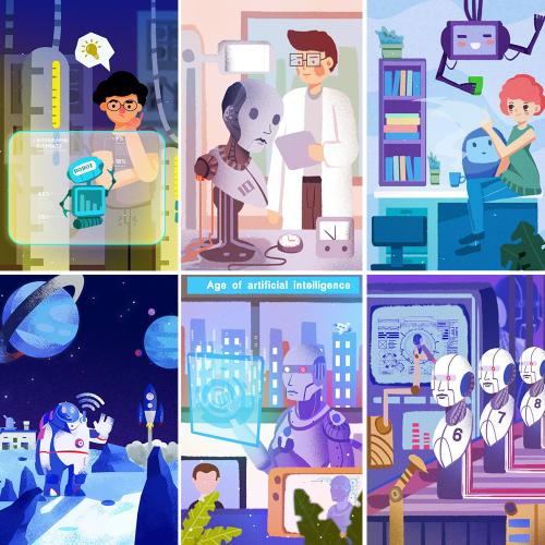 人工智能机器人医疗出行学习未来科技PSD设计素材