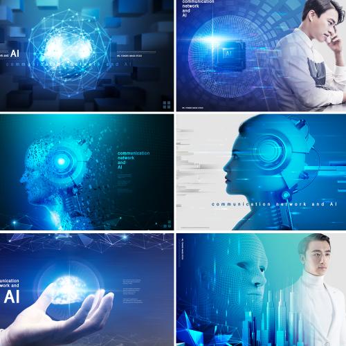 科技未来5G网络技术商业海报灯箱广告平面设计PSD分层素材