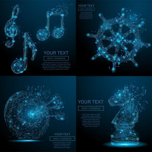 商务智能光线未来时代现代电子科技海报背景模板EPS矢量素材