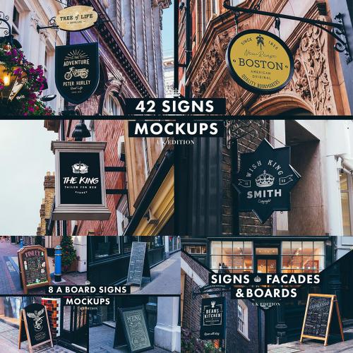 英式风格店铺标志展示架海报架今日特价活动样机PSD设计素材