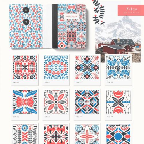 森系植物花草无缝填充图案印刷抱枕墙贴纸纹理AI设计素材