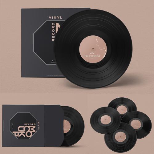 高端音乐光碟光盘专辑封面包装设计效果图展示样机PSD素材