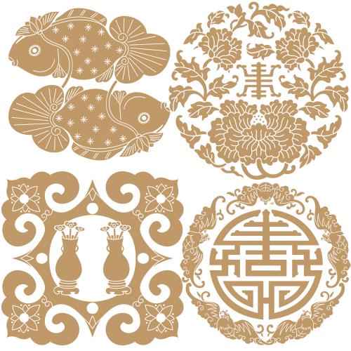 中国风古典古风矢量传统吉祥纹印刷包装图案AI设计素材模板