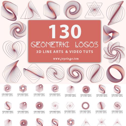 动感3D线条几何图形LOGO标志图标矢量AI＋EPS设计素材图案