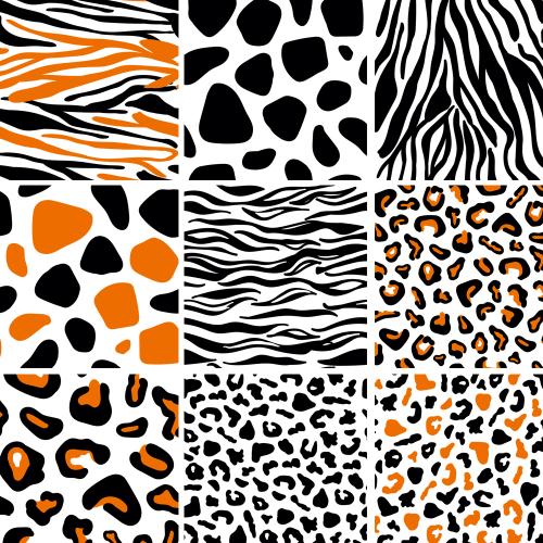 动物豹纹斑马纹理图案四方连续无缝背景包装设计ai矢量素材