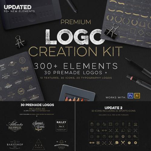 AI矢量简约英文字体卡片包装LOGO水印标志EPS源文件设计素材