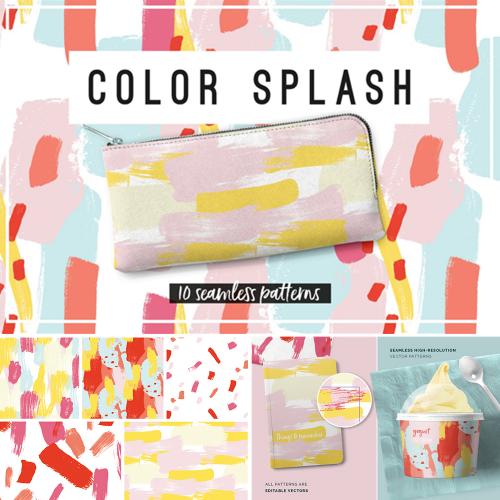 彩色不规则图案痕迹油刷涂抹纹理AI矢量图底纹背景设计素材