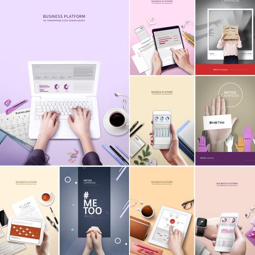 商务办公男人城市手机平板写字楼房地产PSD分层设计素材