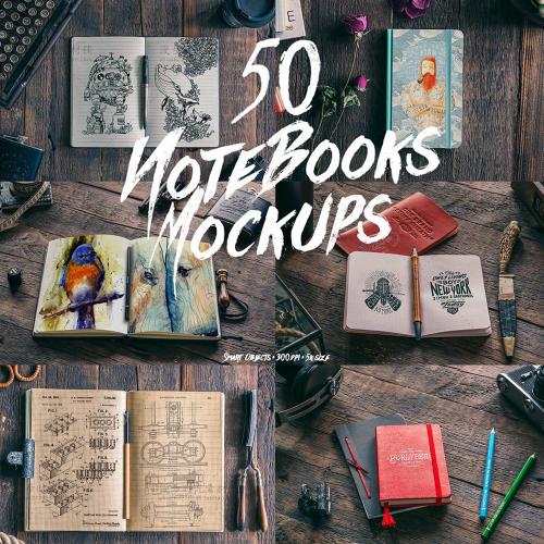 记事本笔记本绘画本样机模板剪贴簿LOGO标志PSD设计素材