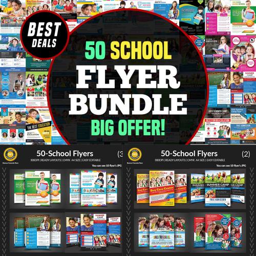 国外商业企业教育培训学校宣传单DM模板PSD分层设计素材