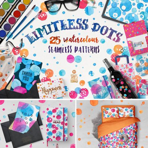 水彩圆点气泡高清产品包装水墨彩色纹理图案背景PNG设计素材