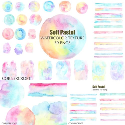 柔和粉彩笔画手绘水彩邀请函请柬背景底图案纹理PNG设计素材