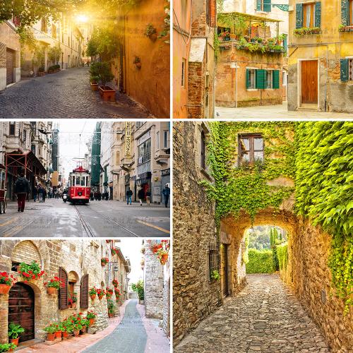 高清图片欧洲小镇国外建筑风景欧美街道JPG平面设计素材装饰画