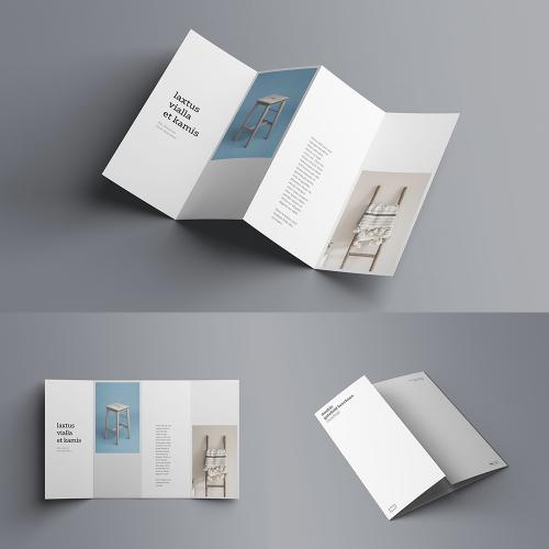 三折页四折页海报宣传单展示效果图设计样机模型psd素材