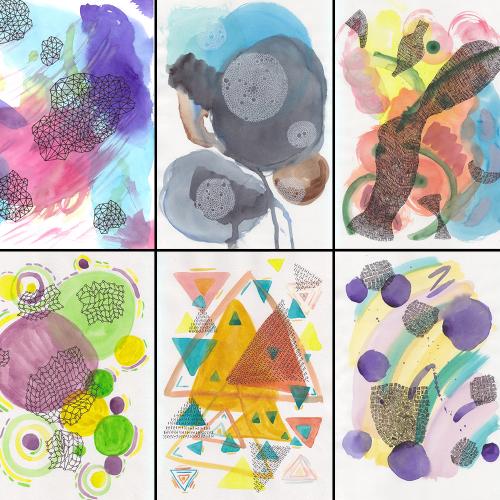 抽象印象派水彩纹理背景图案印刷包装JPG图片设计素材