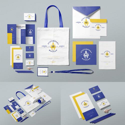 品牌VI提案整套品牌展示样机效果图设计PSD智能贴图素材