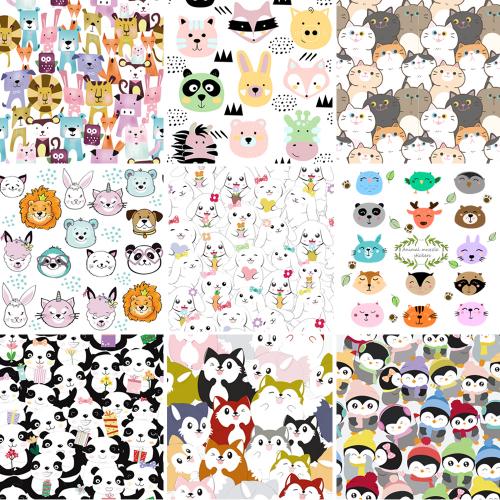 卡通北欧萌系动物猫咪熊无缝背景手机壳EPS矢量设计素材