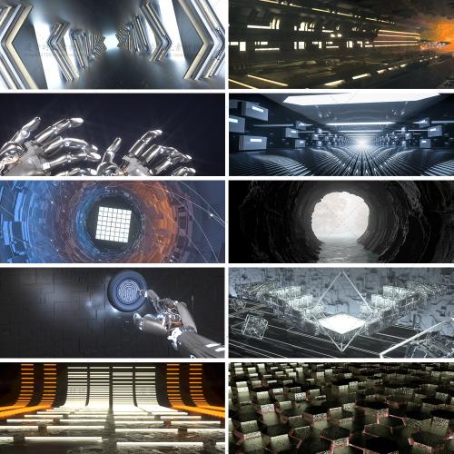 智能未来科技感场景科幻C4D模型工程源文件banner设计素材