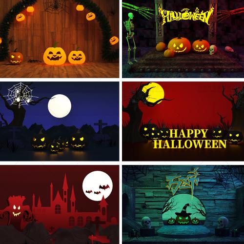 万圣节C4D场景模型工程源文件活动派对南瓜背景设计素材