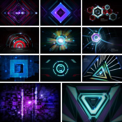 未来商业科技金融大数据合成海报背景展板模板PSD设计素材