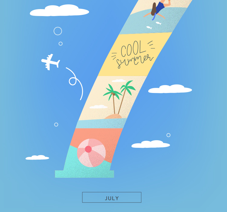 数字周年庆月份创意卡通海报插画AI矢量设计素材