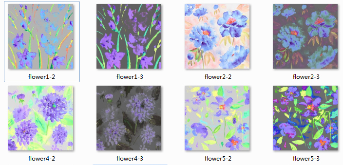 紫色水彩花印花JPG设计素材