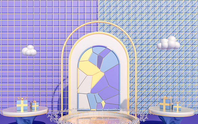 3D立体场景海报背景设计素材