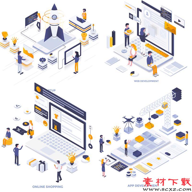 等距差2.5D3D立体网络数据场景