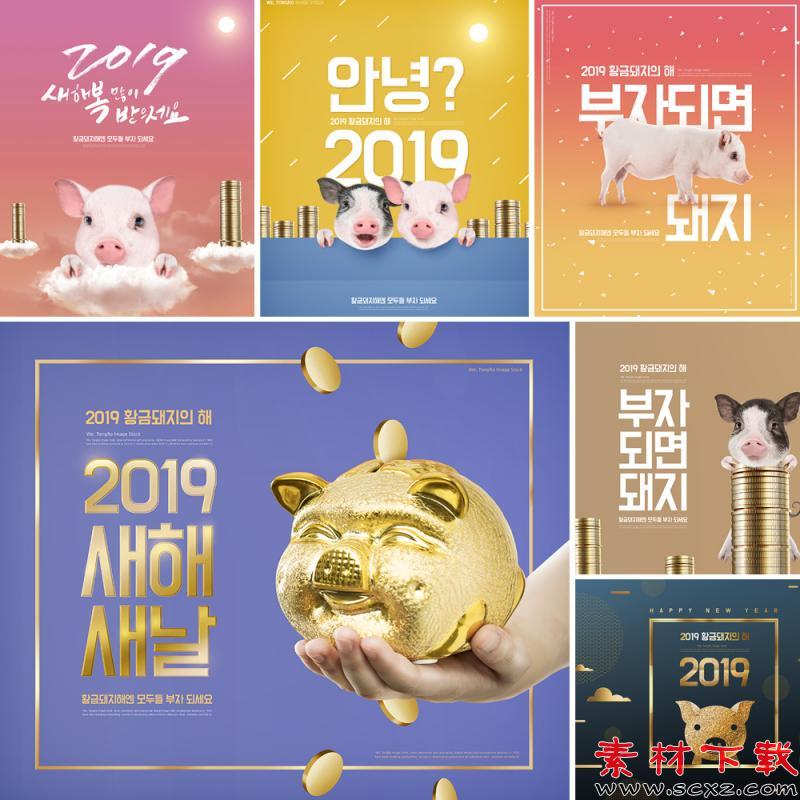 猪年新年春节设计素材图6PSD 